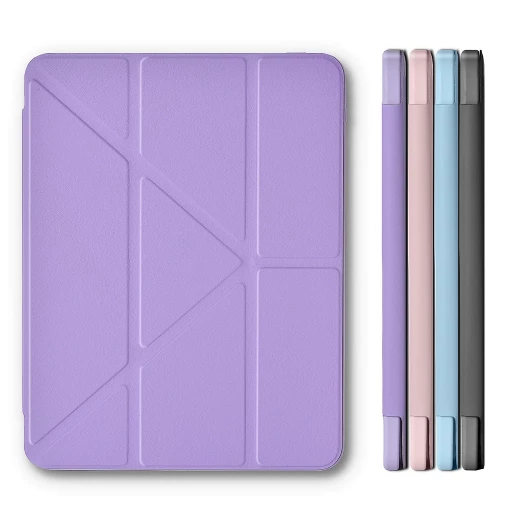 حافظة الحماية وي وو Defender لجهاز iPad مقاس 10.9 و 11 بوصة JD-103 | غطاء من جلد البولي يوريثان مقاوم للصدمات يوفر حماية كاملة مع فتحة للقلم ووظيفة حامل متعدد الأوضاع، لون وردي - وي وُو - Image 4