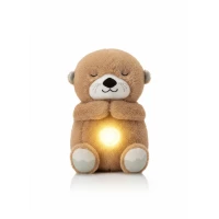 AS Art Sound & Light Soothing Otter Teddy Bear | 25cm Breathing Plush Toy with Calming Music & Warm Light | Perfect Baby Sleep Companion