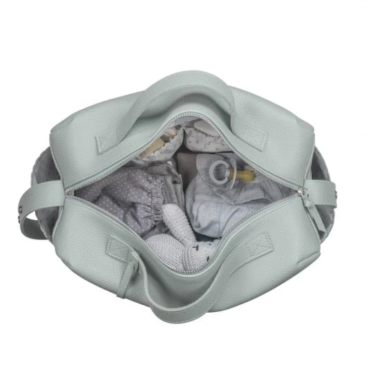 Pasito a Pasito Icon Green Diaper Bag: Stylish and Functional Baby Bag with 6 Internal Pockets, 37x25x15cm, Includes Changing Mat and Bottle Holder, Perfect for Parents On The Go - Pasito a Pasito - Image 3