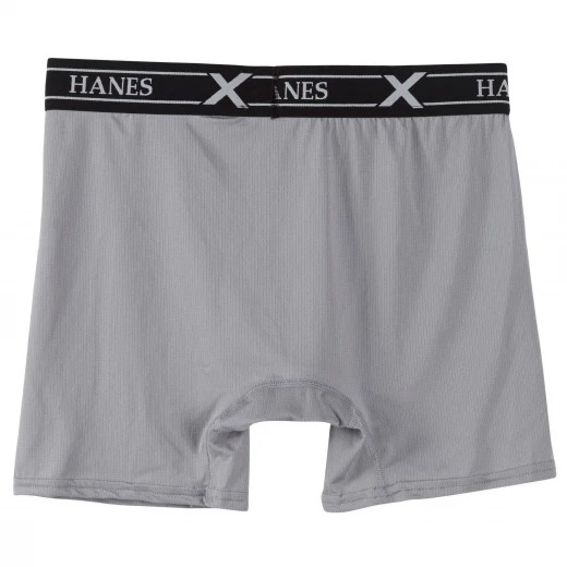 Hanes Men's Ultimate X-Temp Air Boxer Briefs, 3 Pack, Black and Gray, FreshIQ Odor Protection -Small - Hanes - Image 2