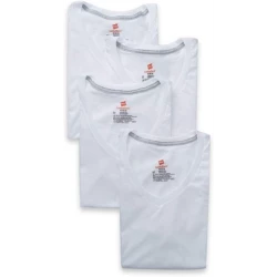 Hanes Men's Comfortblend V-Neck Undershirts 4-Pack White Medium