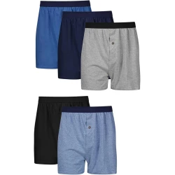 Hanes ComfortSoft Men's Boxer Briefs 6-Pack Moisture Wicking Cotton Jersey Underwear Black/Assorted Colors  Sz XL