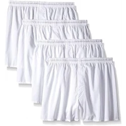 Hanes Men's Tagless Woven Boxers 4 Pack White Comfortable Underwear Small