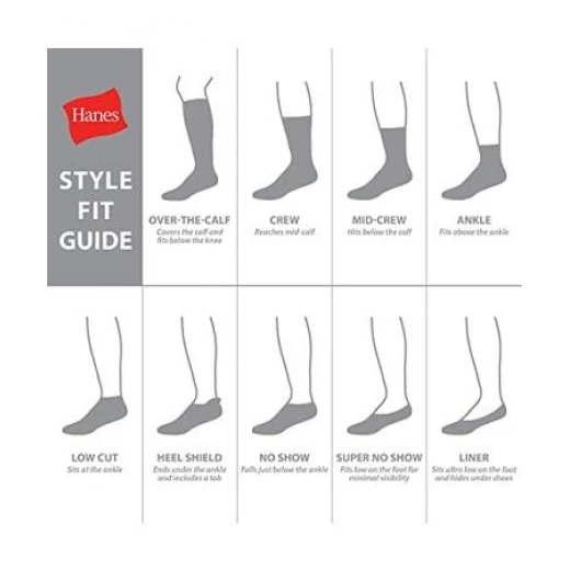 Hanes Ultimate Girls' Low Cut Socks 6-Pair Pack White Shoe Size 4-10 Large - Image 2