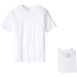 Hanes Men's Slim Fit Crew Neck T-Shirts, ComfortBlend, White, 4-Pack, Large