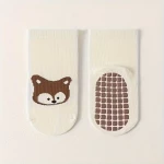 Tot and Toe everyday grip socks cotton blend non-slip forest color fox design for ages 1 to 3 years - K store