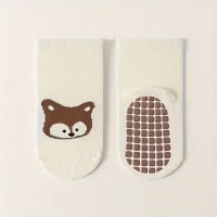 Tot and Toe everyday grip socks cotton blend non-slip forest color fox design for ages 1 to 3 years