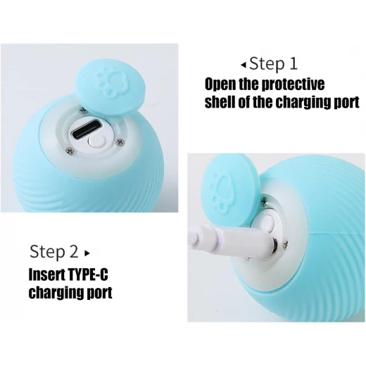 Pets Pets Smart Ball Cat Toy - Colorful Lighting Interactive Toys for Cats - Intelligent Rolling Silicone Kitten Toys, Fast Rolling Carpet - Pets - Image 5