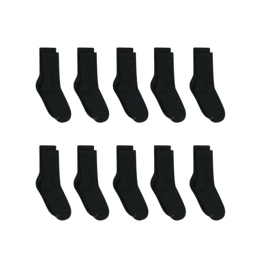 Hanes Boys' Double Tough Crew Socks 12-Pack Black Cushioned Athletic Socks Sizes S-L Hanes Boys' Double Tough Crew Socks 12-Pack Black Cushioned Athletic Socks Sizes S-L