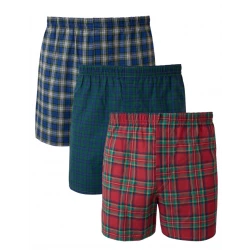 Hanes Men's Woven Boxers 3 Pack Comfort Soft Plaid XL 40-42 Inch