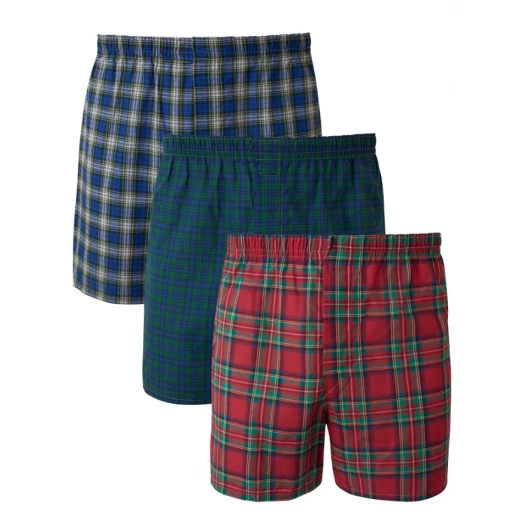 Hanes Men's Woven Boxers 3 Pack, Soft Breathable Plaid Underwear, Beige, Large 36-38 Hanes Men's Woven Boxers 3 Pack, Soft Breathable Plaid Underwear, Beige, Large 36-38