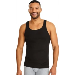 Hanes Men's Classics ComfortSoft A-Shirts 4-Pack Black and Grey Size Small