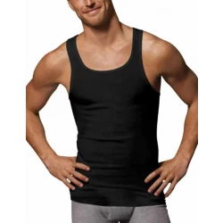 Hanes Men's ComfortSoft Tank Undershirts 4-Pack Black and Grey X-large