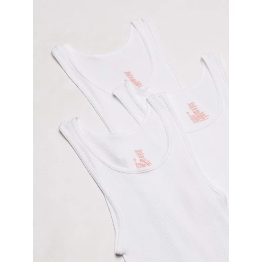 Hanes Men's ComfortSoft Tank Undershirts 3 Pack, White, Tagless SM - Image 3