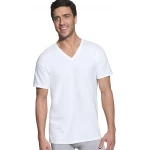 Hanes Men's Premium Cotton V-Neck T-Shirts, White, 6-Pack, XL