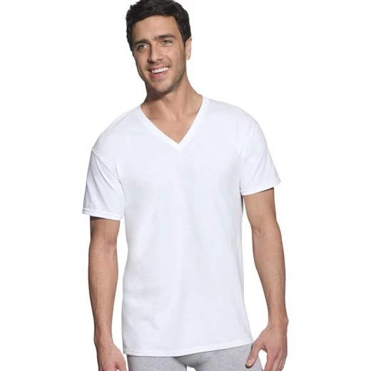 Hanes Men's Premium Cotton V-Neck T-Shirts, White, 6-Pack, XL Hanes Men's Premium Cotton V-Neck T-Shirts, White, 6-Pack, XL