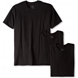Hanes Men's Classics ComfortSoft Tagless Crew Neck Undershirts 3-Pack Black Size Medium