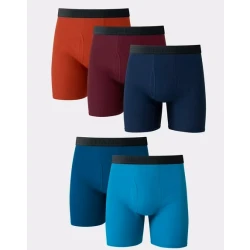 Hanes ألتيميت للرجال بوكسر بريف 5 قطع بدون علامات مريحة مرنة الخصر XL متعدد الألوانXL