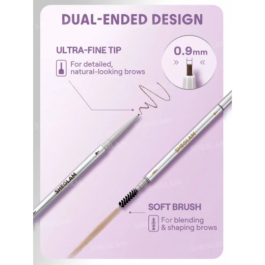 SHEGLAM Ultra Slim Eyebrow Pencil Taupe, Long-Lasting, Waterproof, Perfect for Fall and Winter Makeup - SHEGLAM - Image 3