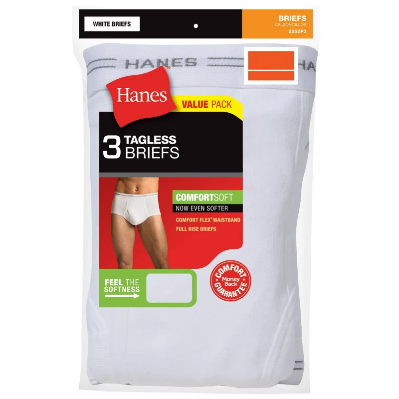 Hanes Men's Comfort Flex White Briefs 3-Pack, Extra Large Underwear - Hanes