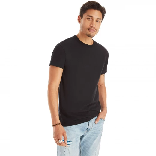 Hanes Men's Crew T-Shirts 2-Pack, Tagless ComfortSoft, Black and Gray, XXL - Hanes - Image 2