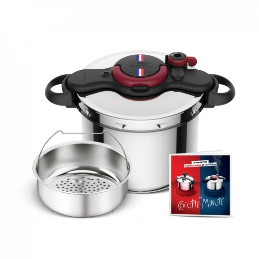 SEB Clipso Minute 9 Liter Stainless Steel Pressure Cooker, Induction Compatible, French Made SEB Clipso Minute 9 Liter Stainless Steel Pressure Cooker, Induction Compatible, French Made