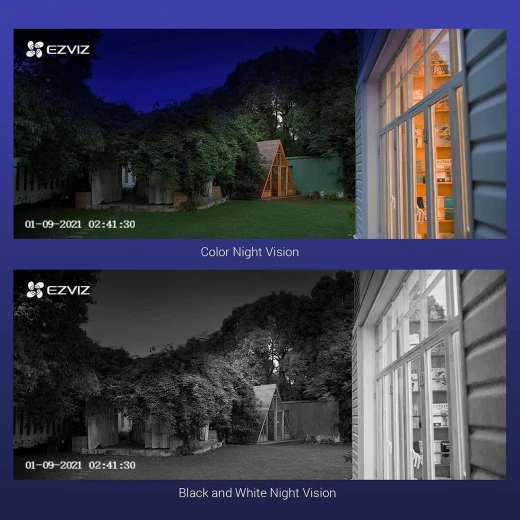 كاميرا إيزفيز BC1 اللاسلكية الخارجية، كاميرا مراقبة أمنية بدقة 1080p مع بطارية تدوم 365 يومًا، رؤية ليلية ملونة، مستشعر حركة PIR، كشف ذكي للأشخاص، صوت ثنائي الاتجاه، متوافقة مع أليكسا ومساعد جوجل (BC1-B2) - إزفيز - Image 4