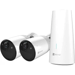 كاميرا إيزفيز BC1 اللاسلكية الخارجية، كاميرا مراقبة أمنية بدقة 1080p مع بطارية تدوم 365 يومًا، رؤية ليلية ملونة، مستشعر حركة PIR، كشف ذكي للأشخاص، صوت ثنائي الاتجاه، متوافقة مع أليكسا ومساعد جوجل (BC1-B2)