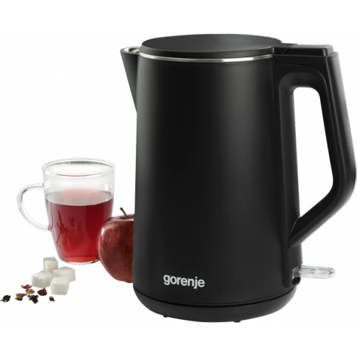 Gorenje K15DWBK Electric Kettle – 1.5 Liter Capacity – Double Wall Design with Cool Touch Feature – Black Color, to heat water quickly and safely while keeping it hot for a longer time - Gorenje - Image 2