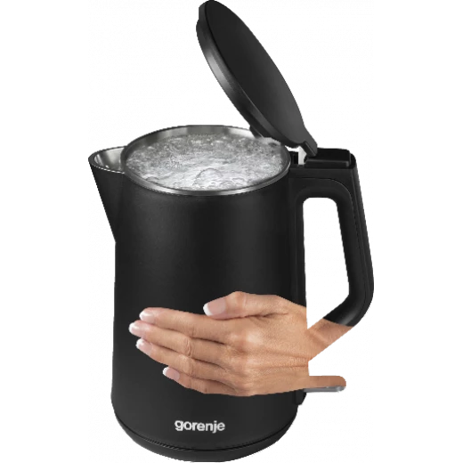 Gorenje K15DWBK Electric Kettle – 1.5 Liter Capacity – Double Wall Design with Cool Touch Feature – Black Color, to heat water quickly and safely while keeping it hot for a longer time - Gorenje - Image 4