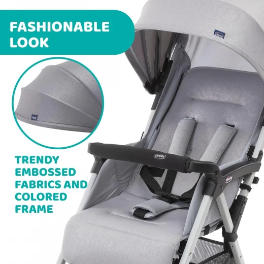Chicco Ohlala 3 Lightweight Baby Stroller Grey Mist, Compact Fold, 0M+ to 15kg - Chicco - Image 4