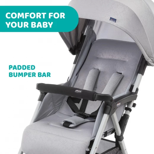 Chicco Ohlala 3 Lightweight Baby Stroller Grey Mist, Compact Fold, 0M+ to 15kg - Chicco - Image 3