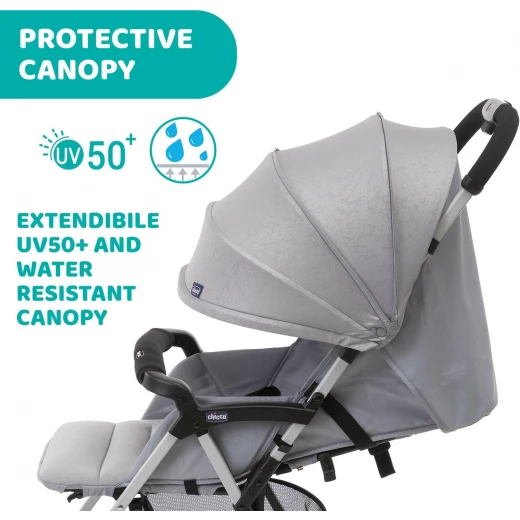 Chicco Ohlala 3 Lightweight Baby Stroller Grey Mist, Compact Fold, 0M+ to 15kg - Chicco - Image 6