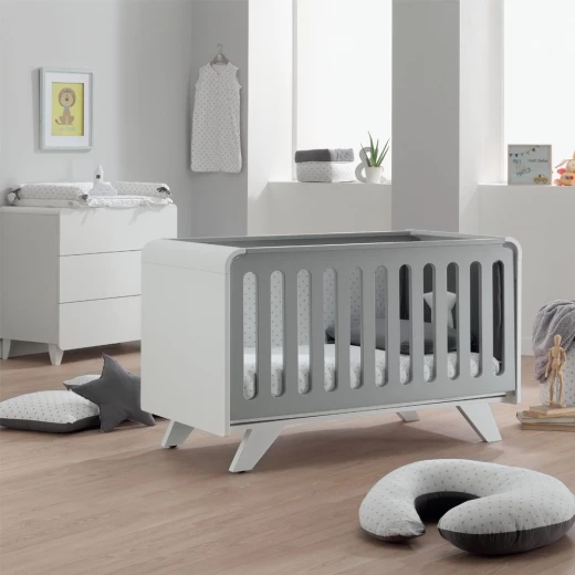 Italbaby Mood Grey Baby Bed 70x129x88cm, Adjustable, Made in Italy - Italbaby - Image 3