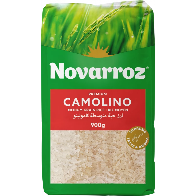 أرز نوڤاروز أرز Camolino متوسط الحبة 900 غ – Premium – Riz Moyen – جودة وطعم مميز - نوڤاروز
