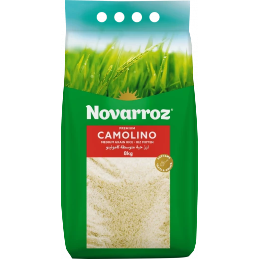 أرز نوڤاروز أرز Camolino متوسط الحبة 8 كغم– Premium – Riz Moyen – جودة وطعم مميز