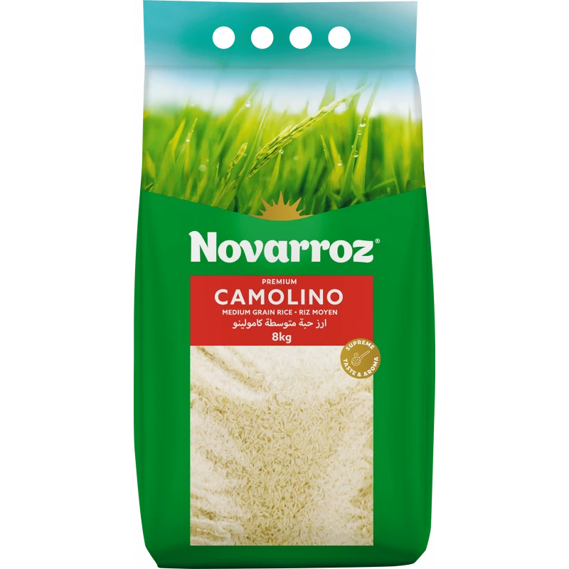 أرز نوڤاروز أرز Camolino متوسط الحبة 8 كغم– Premium – Riz Moyen – جودة وطعم مميز - نوڤاروز
