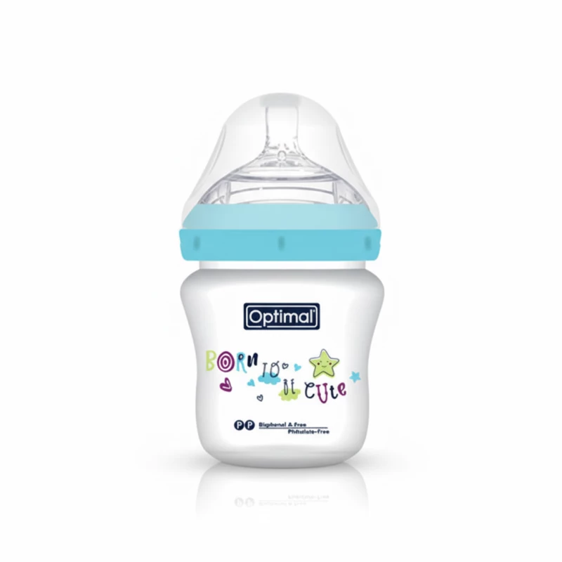 Optimal Mamilla Double Anti Colic Baby Bottle 210ml, Blue, Green, Pink, 0+ Months, BPA Free - Optimal