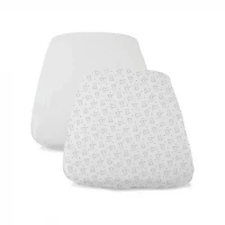 Chicco Next2Me Forever Fitted Sheet 2 Piece Set with Adorable Bear Design, Breathable Cotton Fabric for Newborns and Infants, Compatible with Next2Me Forever Cribs and Bedsides