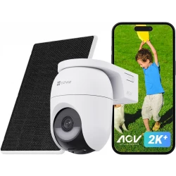 EZVIZ 2K+ 360° View Battery-Powered Pan&Tilt Wi-Fi Camera with Type C Solar Panel, Always-On Video, Human/Vehicle Detection, Supports Wi-Fi 6, Color Night Vision, SD Card(up to 512 GB) | CB8 Lite Kit