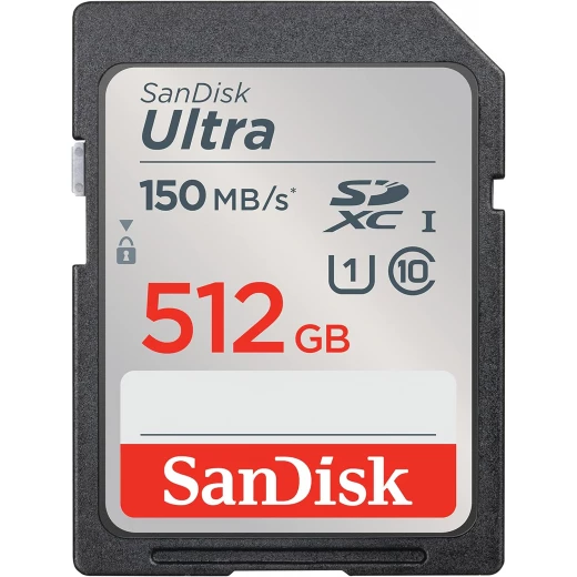SanDisk 512GB Ultra SDXC UHS-I Memory Card - Up to 150MB/s, C10, U1, Full HD, SD Card - SDSDUNC-512G-GN6IN SanDisk 512GB Ultra SDXC UHS-I Memory Card - Up to 150MB/s, C10, U1, Full HD, SD Card - SDSDUNC-512G-GN6IN