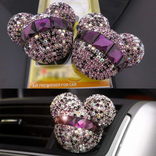 Disney Mickey Mouse Car Air Freshener Vent Clip, Sparkling Purple Sparkle Design, Long Lasting Fragrance, Universal Compatibility, Easy Installation, Adds Style, 1 Count Disney Mickey Mouse Car Air Freshener Vent Clip, Sparkling Purple Sparkle Design, Long Lasting Fragrance, Universal Compatibility, Easy Installation, Adds Style, 1 Count