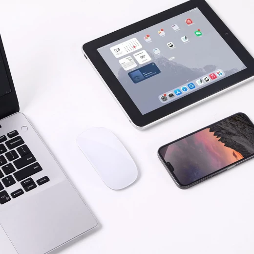 فأرة WiWU WM103 سحرية بلوتوث USB-C قابلة لإعادة الشحن فضي/رمادي للكمبيوتر المحمول/الكمبيوتر - وي وُو - Image 3