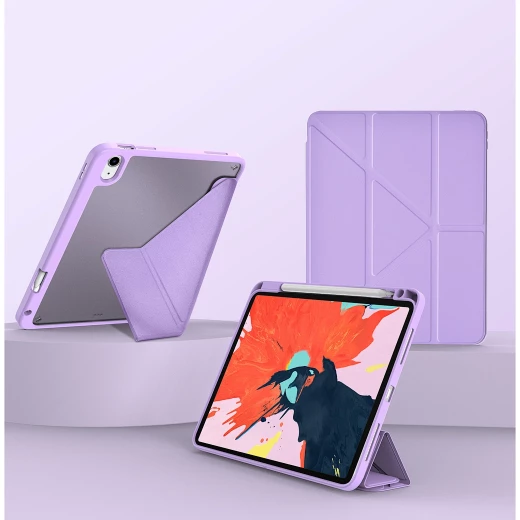 حافظة حماية لجهاز iPad من وي وو طراز JD103 مقاس 10.2 بوصة و 10.5 بوصة، غطاء واقٍ بنفسجي مقاوم للصدمات.