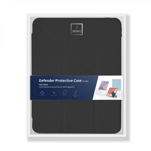 حافظة وايو ديفيندر لجهاز iPad 12.9 بوصة أسود، مقاوم للصدمات، فتحة قلم - وي وُو - Image 2