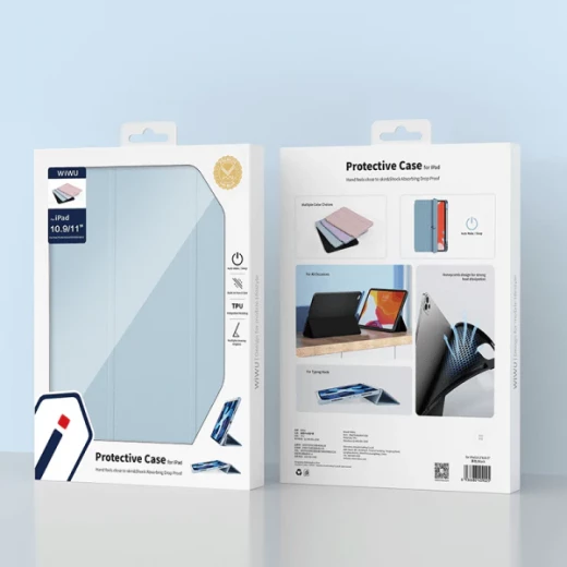 حافظة وي وو الواقية لجهاز iPad 10.2/10.5 بوصة أزرق فاتح، مقاومة للصدمات، تصميم نحيف - وي وُو - Image 4