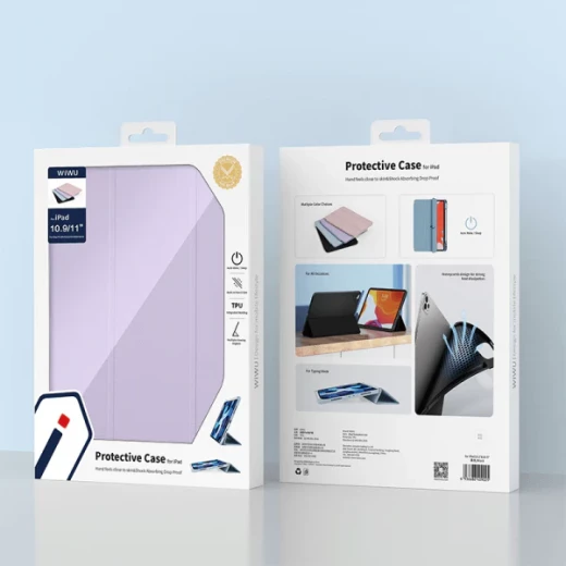 حافظة وي وو الواقية لجهاز iPad 10.2/10.5 بوصة بنفسجي فاتح، مقاومة للصدمات، تصميم نحيف - وي وُو - Image 4