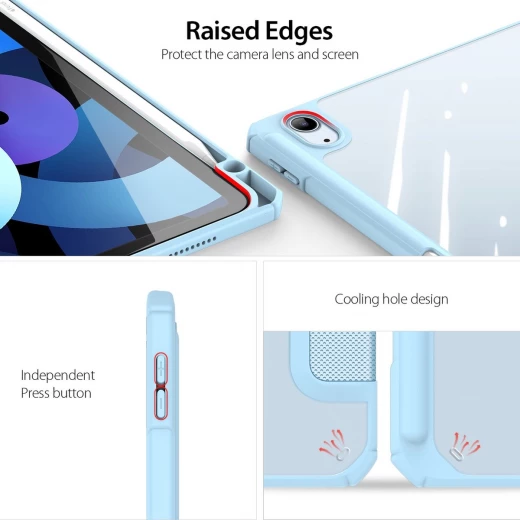 WiWu 2 in 1 Magnetic Cover Suitable for iPad 9/8/7 Case - Pencil Holder Blue - Wiwu - Image 2