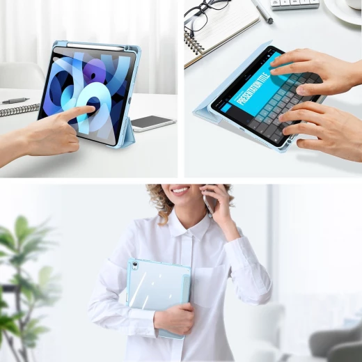 غطاء مغناطيسي 2 في 1 من وي وو مناسب لأجهزة iPad مقاس 10.9 و 11 بوصة - حامل قلم، لون أزرق - وي وُو - Image 2