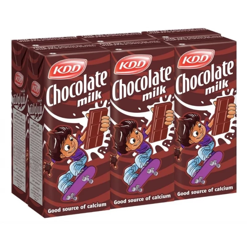 KDD Chocolate Flavoured Milk 180ml, Delicious and Nutritious Drink, Smooth and Creamy Taste, Perfect Refreshing Beverage for All Ages Cartoon of Shrink of 6 Unit - KDD